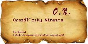 Orszáczky Ninetta névjegykártya